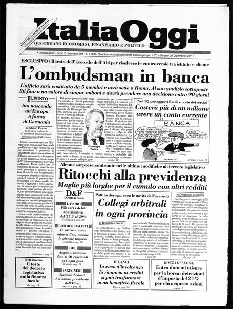 Italia oggi : quotidiano di economia finanza e politica